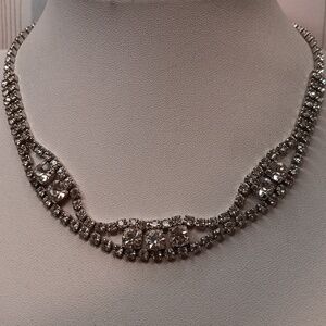 Kramer of New York Rhinestone Choker Necklace 15.5" Long Vintage